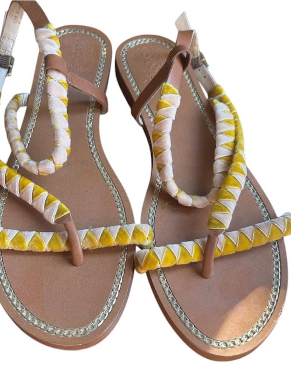 Vince Camuto Raminta Braided Sandals Tan Yellow Size 10 (42 EU)Worn Once - Picture 2 of 6